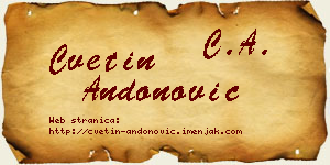 Cvetin Andonović vizit kartica
